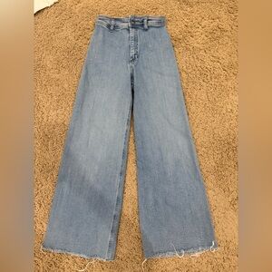 Zara Women's Blue Wide-Leg Jeans